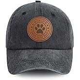 World's Best Dog Dad Hats for Men, Funny Adjustable Embroidered Leather Patch Papa Baseball Cap