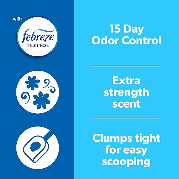 FRESH STEP EXTREME CLUMPING LITTER WITH FEBREZE FRESHNESS, MOUNTAIN SPRING SCENT CLUMPING CAT LITTER WITH GUARANTEED ODOR CONTROL, 14 LB. BOX