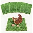 Washable Nesting Pads for Chicken Coop - 6 Pack 12"x12"x1.2" Chicken Laying Box Pads - Durable, Soft, Thick Artificial Grass Turf Mats for Nesting Boxes, Indoor/Outdoor Synthetic Bedding