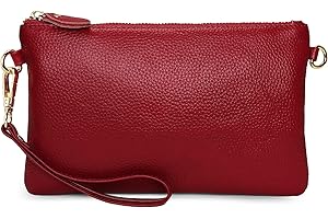 Uromee Wristlet Wallet Clutch Purses for Women Genuine Leather Crossbody Bag Handbag with Detachable Shoulder Chain