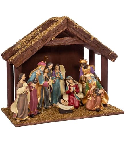 Amazon.com: Rocky Mountain Goods 9 Piece Porcelain Nativity Set