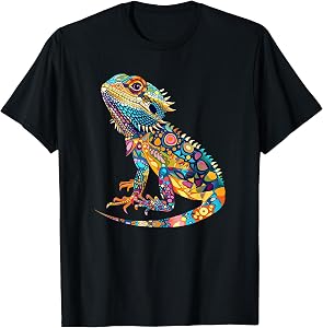 Bearded Dragon Colorful Design for Exotic Pet Enthusiasts T-Shirt