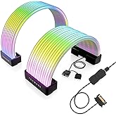 TECWARE Flex RGB Cable Cover Kit | Compatible with 24-Pin Motherboard and 8-Pin/16-Pin GPU | ARGB PSU Cable Extension with 5V