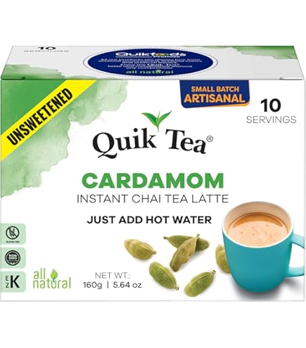 Amazon.com : QuikTea Vegan Cardamom Unsweetened Chai Tea Latte