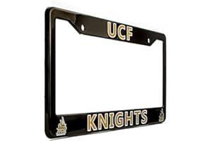 EliteAuto3K UCF Golden Knights License Plate Frame Cover – Black – 12.25” x 6.25” - Ideal Gift for Sports Fans & Supporters – Slim Design