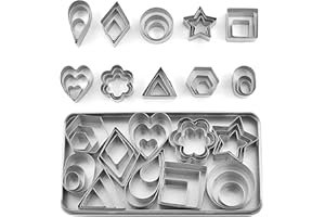 CHICIRIS 30Pcs Metal Cookie Cutters, Stainless Steel Biscuit Cutters with Smooth Finish for Baking Cookies Cakes Chocolates D