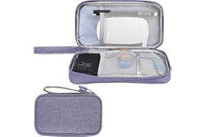 CAAORDKSO Electronics Organizer Travel Bag, Small Cable Organizer Case Waterproof Accessories Pouch, Travel Electronic Carrying Case for Cable, Cord, Charger, Phone, Power Bank, Earphone (Purple)