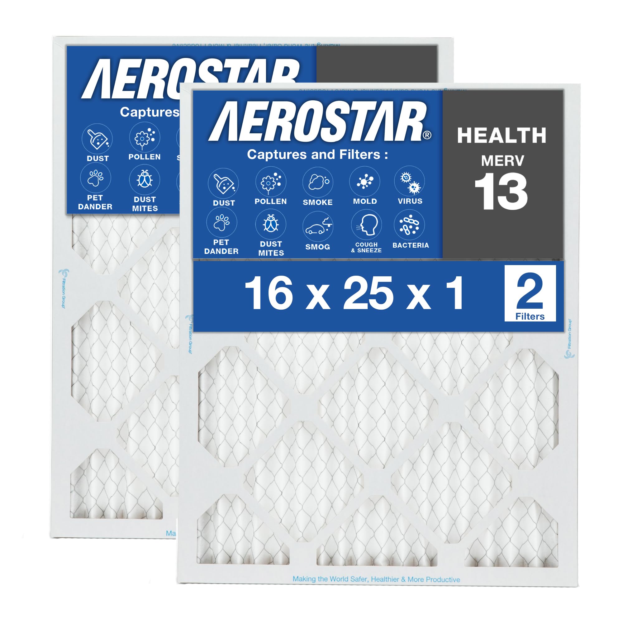 Photo 1 of 16x25x1 AC and Furnace Air Filter by Aerostar - MERV 13, Box of 4