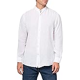 BOSS Men's Linen Mandarin Collar Button Down Shirt