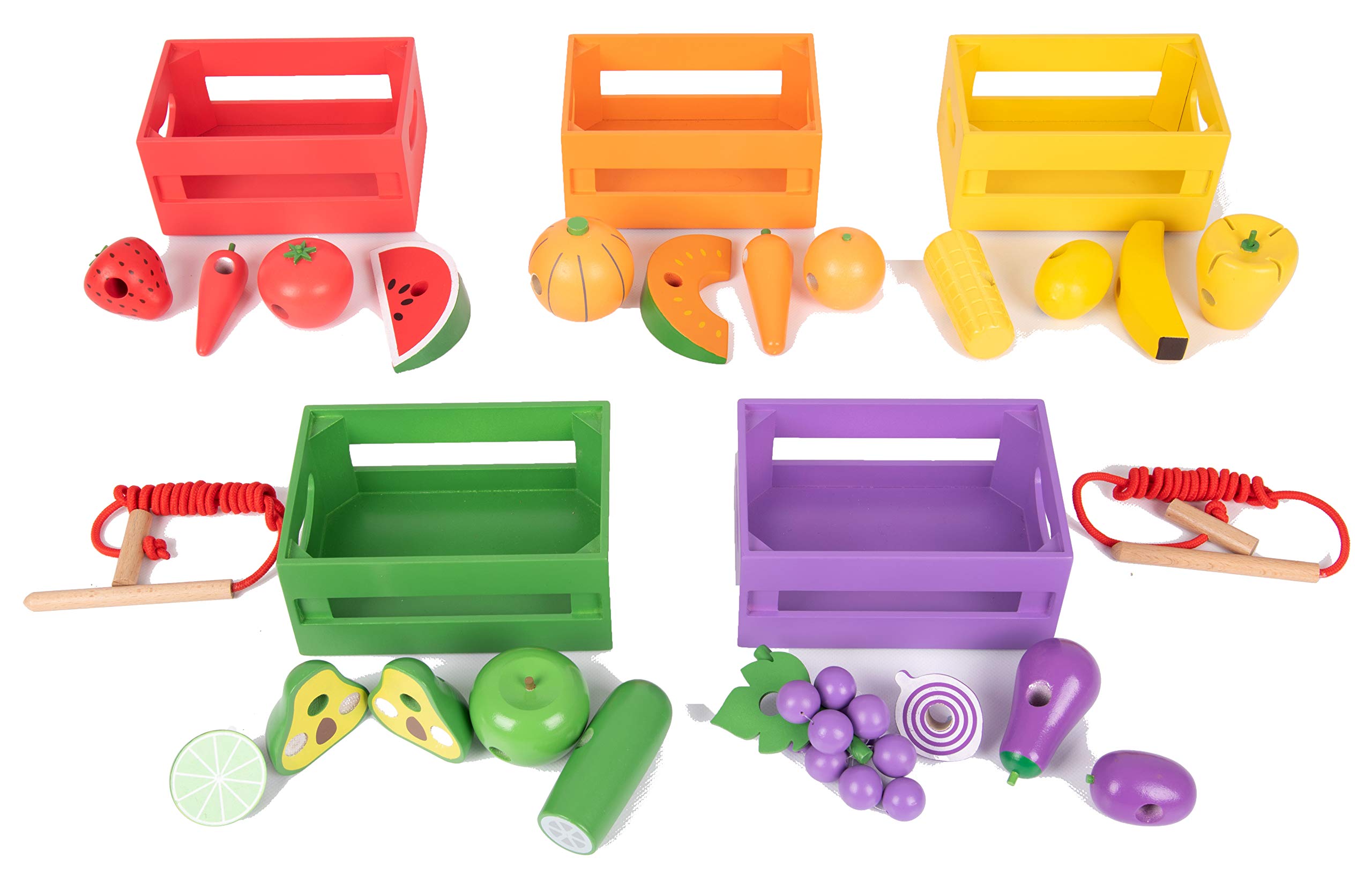 TickiT 74011 Wooden Sorting Fruit and Vegetable Crates