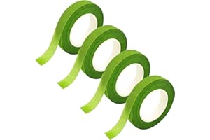 Pyrisuu 4 Rolls Floral Tapes Fruit Green, 1/2" inch Wide Flower Tape for Wedding Bouquet Stem Wrapping, Flower Arrangement, Florist Floral Crafts and DIY Supply (30 Yard/Roll)