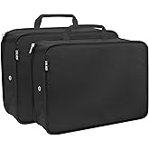 CALACH Compression Packing Cubes for Travel Essentials, 2 Pack Expandable Travel Cubes for Packing Bags Suitcase Organizer, Black