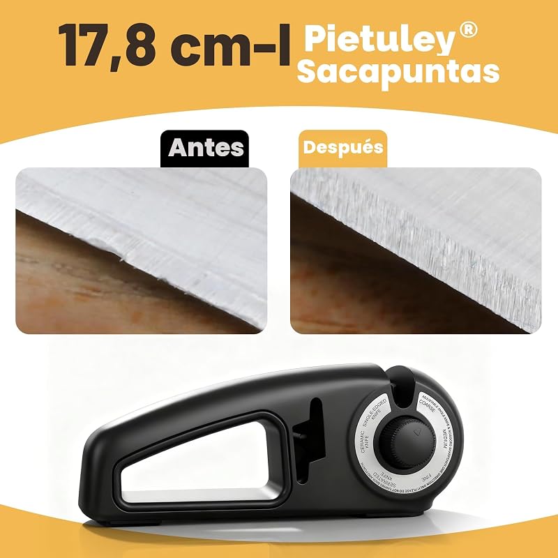 7 en 1 Afilador de Cuchillos Profesional , Knife Sharpener Afilador de Facas Manual para Cuchillos de Trinchar, de Sierra, Afilado de Cuchillas y Tijeras de Cerámica (Negro)