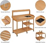 Yaheetech Garden Potting Table Wood Potting Bench with Removable Sink view 4