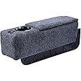 ARMRESTO Multifunctional Sofa Armrest, Couch Armrest with Wireless Charge Stand, Removable Couch Caddy with Storage,Including LED Reading Light,Navy