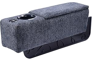 ARMRESTO Multifunctional Sofa Armrest, Couch Armrest with Wireless Charge Stand, Removable Couch Caddy with Storage,Including LED Reading Light,Navyv