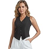 CFRTMTBB Women Suit Vest V Neck Button Down Vests Tops Sleeveless Business Casual Work Blazer Waistcoat