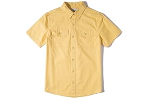 Tronjori Boys Short Sleeve Button Down Casual Woven Shirt Two Pockets