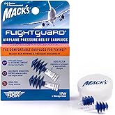 Mack’s Flightguard Airplane Pressure Relief Earplugs – 26dB NRR – Comfortable, Safe, Travel Ear Plugs