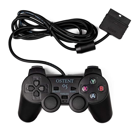 OSTENT Verdrahteter Analoger Controller Gamepad Joystick Joypad für Sony Playstation PS2 PS1 PS One PSX Konsole Doppel Schock