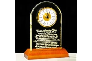 Arikyrist Boss Gifts for Women Going Away Clock for Female Bosses with Wooden Light Base Appreciation Retirement Presents for Men Lady Boss Boss's Day Gift Idea Office Decor