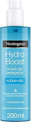 Hydro Boost Acqua Gel Detergente Viso, Detergente schiumogeno viso con Acido Ialuronico e agenti idratanti, Gel detergente con azione struccante, 200 ml, Versione Vecchia