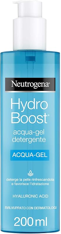 Hydro Boost Acqua Gel Detergente Viso, Detergente schiumogeno viso con Acido Ialuronico e agenti idratanti, Gel detergente con azione struccante, 200 ml, Versione Vecchia