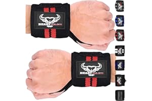 BEAST RAGE Wrist Wraps for Weightlifting - Adjustable Lifting Straps With Thumb Loop for Enhanced Gym Support, Powerlifting, Bodybuilding and Workout
