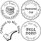 Custom Rubber Stamps Self Inking Stamps Personalized-Teacher Library Book Stamps 1-5/8"Diameter