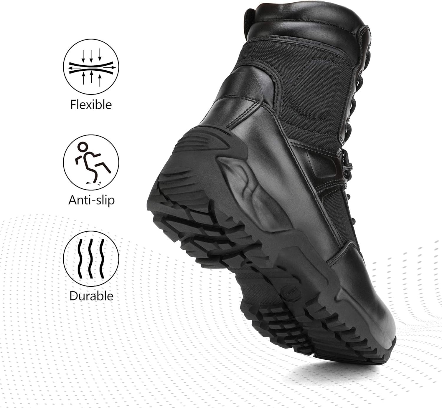NORTIV 8 Men's Military Tactical Work Boots Hiking Motorcycle Combat Bootie: Shoes
