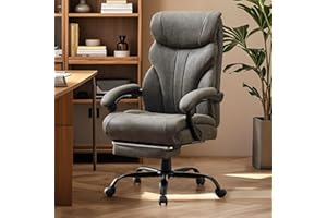Big and Tall Office Chairs with Foot Rest, 500 LBS Wide Ergonomic Gaming Chair, 100-135°Recline Executive Leather Computer Ch
