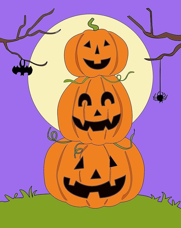 Amazon Com Art Painting Kit Halloween Painting Kit Pumpkin Diy Canvas Jack O Lantern Diy Paint Kit Diy Painting Trending Kids Or Adult Gift Idea Handmade