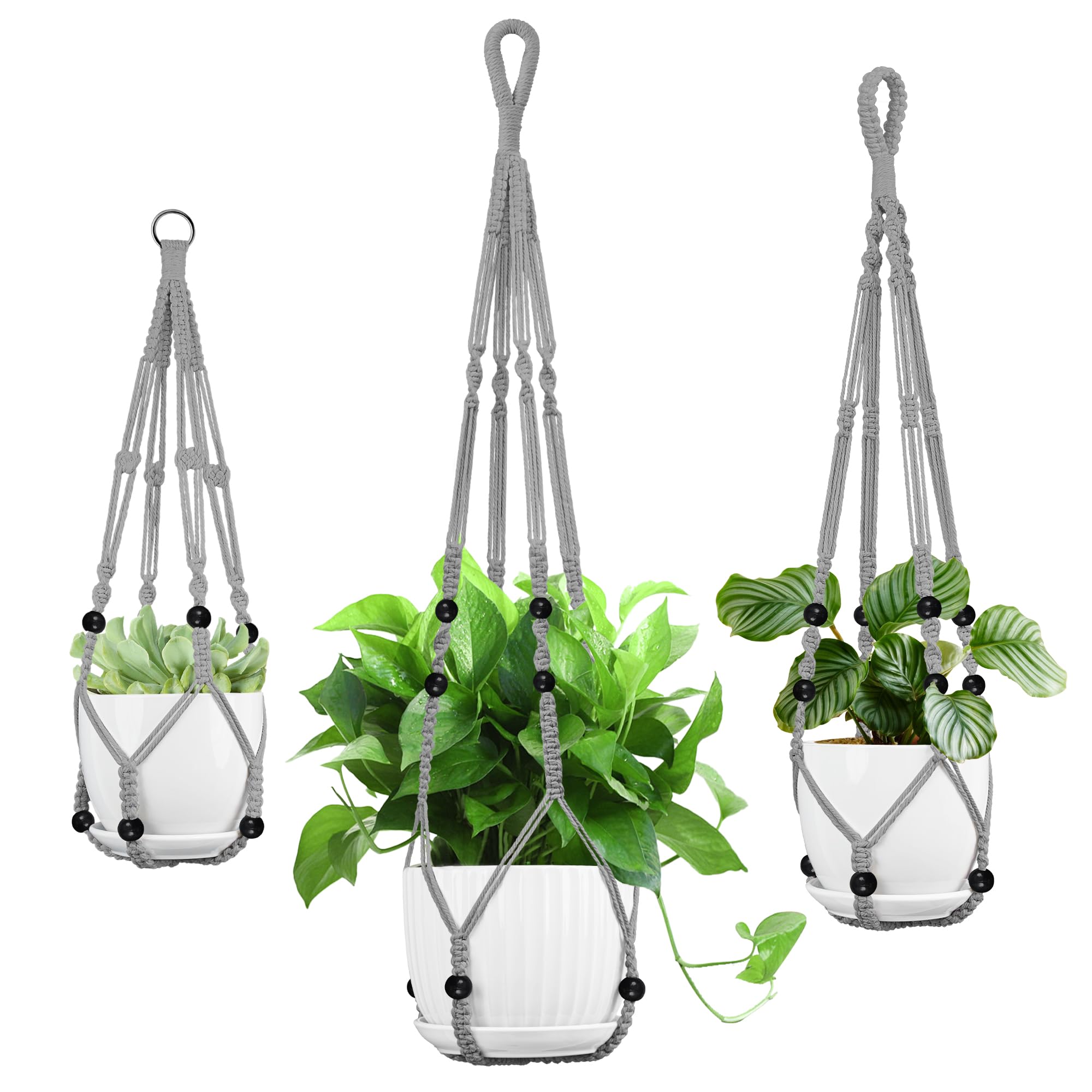 IDEEEPAN 3 Pack Macrame Plant Hanger