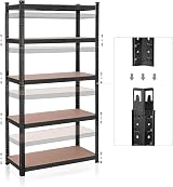 SONGMICS 5-Tier Steel Shelving Unit 875 kg 40 x 90 x 180 cm Black GLR040B01 view 5