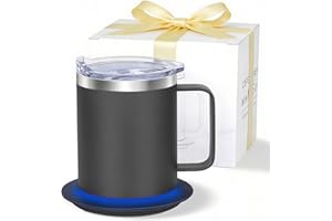 Coffee Cup Warmer & Mug Set,Electric Heated Coffee Mug with 10Hrs Auto Shut Off,USB Powered Smart Mug Warmer,131℉ Self Heatin