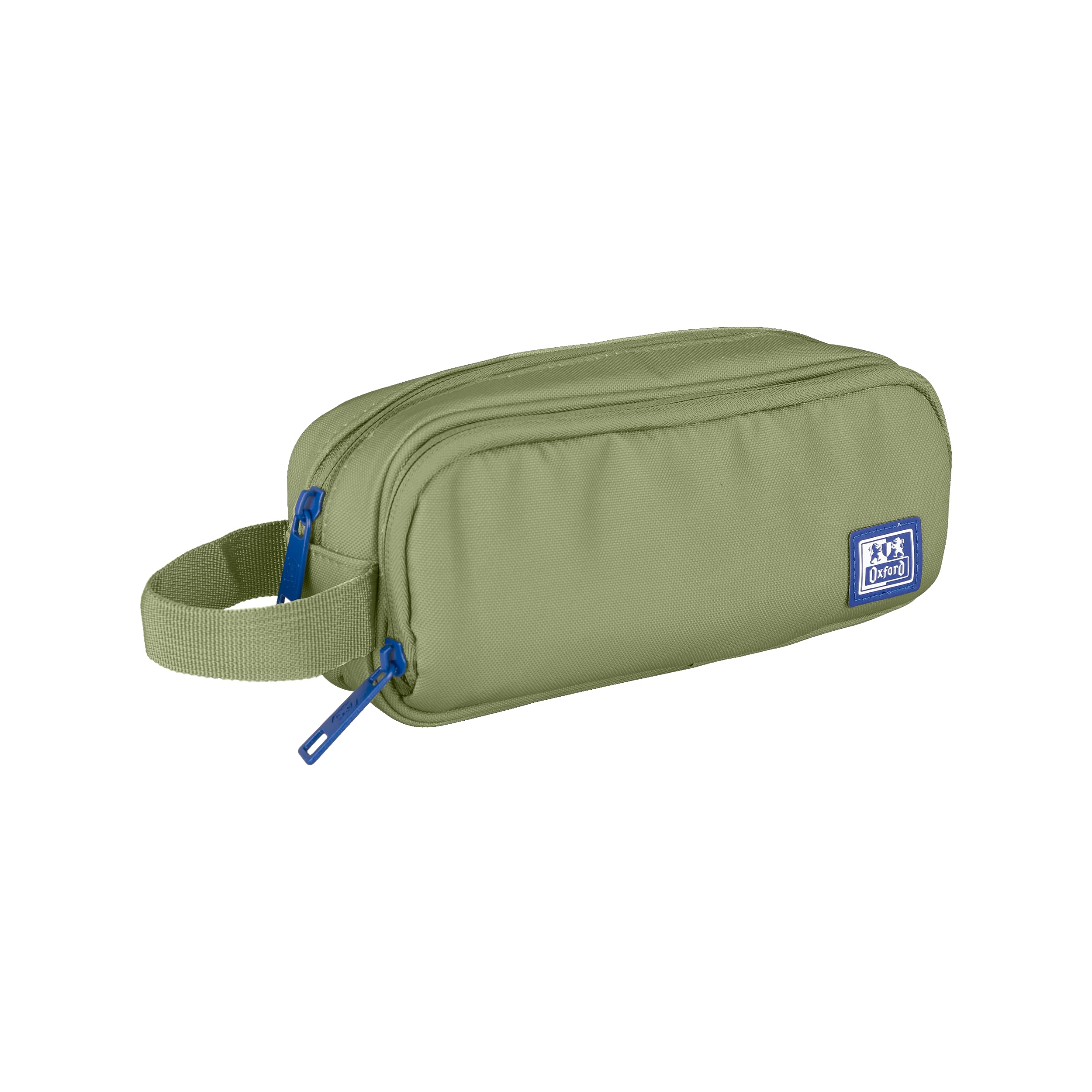 Oxford B-Smart School Pencil Case 3 Compartments, Elastic Rubber, Recycled Material RPET, Safari Green