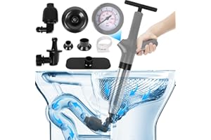 Air Toilet Plunger, Drain Clog Remover, High-Pressure Air Drain Blaster with Real-Time Barometer Powerful Drain Sink Plunger 