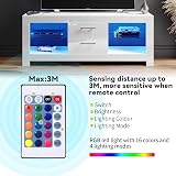ELEGANT 1300mm LED TV Cabinet White Gloss with Ambient Lights 52 Inch view 3
