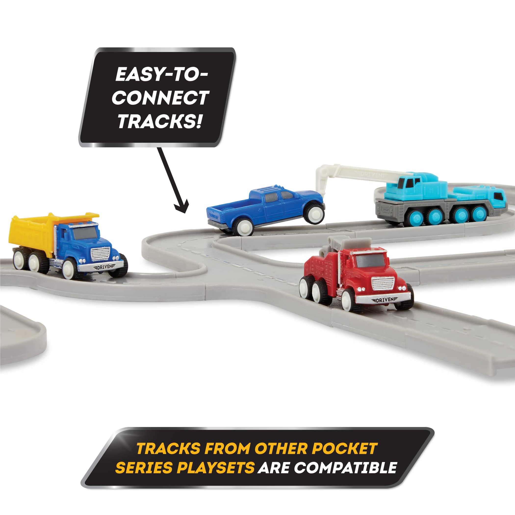 Driven By Battat – Circuit Et Voiture 57 Pièces – Pistes Connectables, Panneaux – Équipe De La Ville – Dès 3 Ans