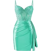 RATALA Sweetheart Satin Homecoming Dresses 2025 Tight Beaded Ruched Short HOCO Prom Dresses