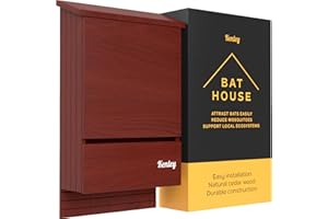 Kenley Bat House - Outdoor Bat Box Shelter with Large Double Chamber - Handcrafted from Cedar Wood - Easy for Bats to Land and Roost - Weather Resistant & Ready to Install