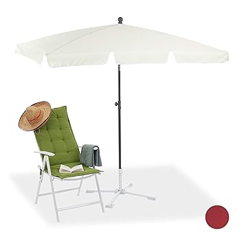 Relaxdays Parasol Rectangulaire 200x120 Cm Parasol De Plage