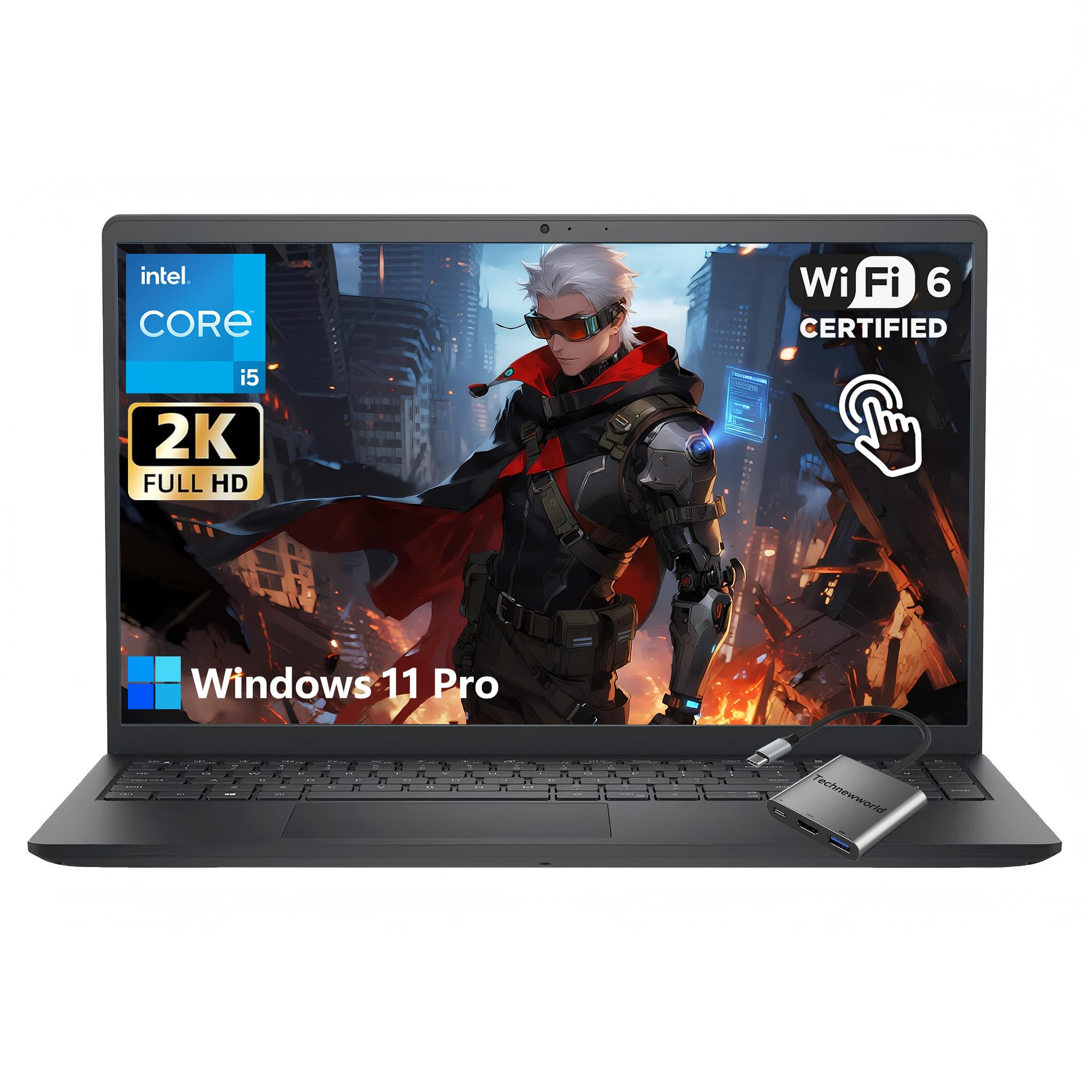 Dell 15.6" 2K Touchscreen Business Laptop, 32GB RAM 1TB SSD Intel 10-Core i5-1334U(Beat i7-1250U), Laptop for College Students with Wi-Fi 6 Numeric Keypad Long Battery Life Win 11 Pro, W/Accessory