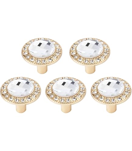 10 Pack U Shape Glass Rhinestone Cabinet Pulls Knobs