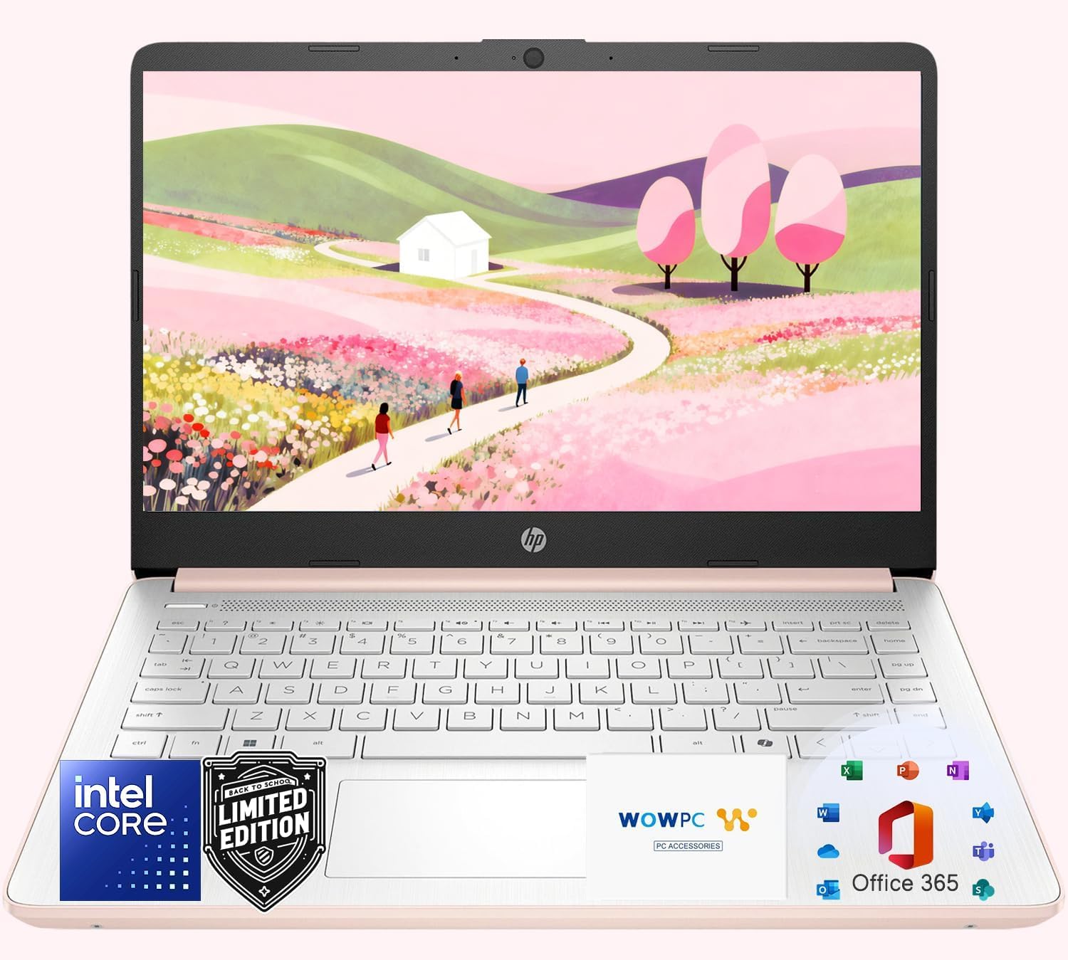 HP Ultrabook Laptop with Copilot AI & Office 365 • Intel High Performance CPU • 8GB RAM • 1.3TB Storage (320GB SSD and 1TB OneDrive) • Windows 11 w/o Earbuds Image