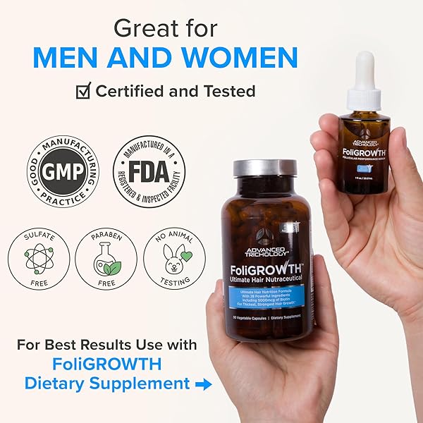 ADVANCED TRICHOLOGY FOLIGROWTH™ FOLLICULAR PERFORMANCE SERUM FOR THICKER FULLER HAIR | TRIPLE-ACTION, MULTI-ZONAL TOPICAL SERUM FOR HORMONAL, NUTRITIONAL, AND INFLAMMATORY-RELATED HAIR