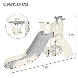 Virubi 5 in 1 Toddler Slide Playset, Climbing Toys