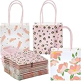 Sparkle and Bash Party Favor Bags with Handles - 12-Pack, 5 x 5 x 3 In, Pink Floral & Animal Assortment - Mini Gift Bags for 