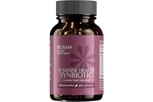 BIOMA Feminine Health Synbiotic - Women's Health Supplement for Healthy Vaginal pH, Urinary Tract & Digestive Support - with Probiotics, Cranberry & Tributyrin - 60 Capsules (30-Day Supply)