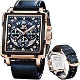 OLEVS Stylish Wrist Watch for Men,Silicone Strap Men Watches,Pro Diver Stainless Steel Chronograph Watch,Waterproof Date Dress Watch for Man,Large Face Male Watch